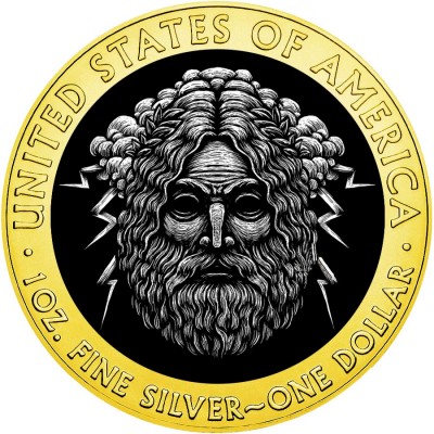 USA ZEUS series POWERFUL GODS American Silver Eagle 2020 Walking Liberty $1 Silver coin Gold plated 1 oz